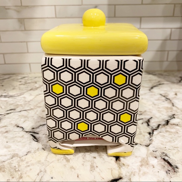 Other - Ceramic tea bag holder caddy canister honeycomb